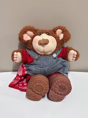 Vintage 1980s Furskins Xavier Roberts Stuffed Plush Bubba Teddy Bear